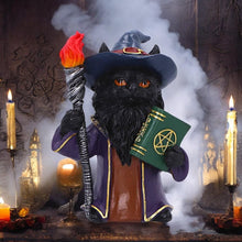 Load image into Gallery viewer, Magical Sorcerer Cat Figurine Wizard Ornament Wiccan Gothic Gift Witchcraft Decor
