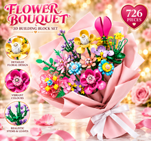 Laden Sie das Bild in den Galerie-Viewer, 3D Flower Bouquet Building Blocks 726pc Botanical Flowers Construction Set Gift
