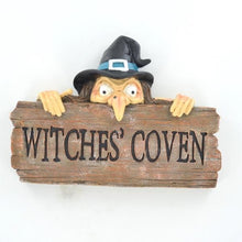 Load image into Gallery viewer, Witches&#39; Coven Wall Plaque | 20 cm Resin Halloween Decor
