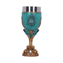 Load image into Gallery viewer, All Seeing Eye Palmistry Chalice Fortune Teller Gothic Altar Goblet Occult  Decor
