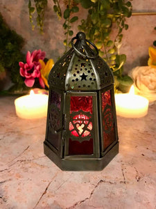 Antique Effect Moroccan Style Lantern Candle Tealight Holder-OsirisTradingUK