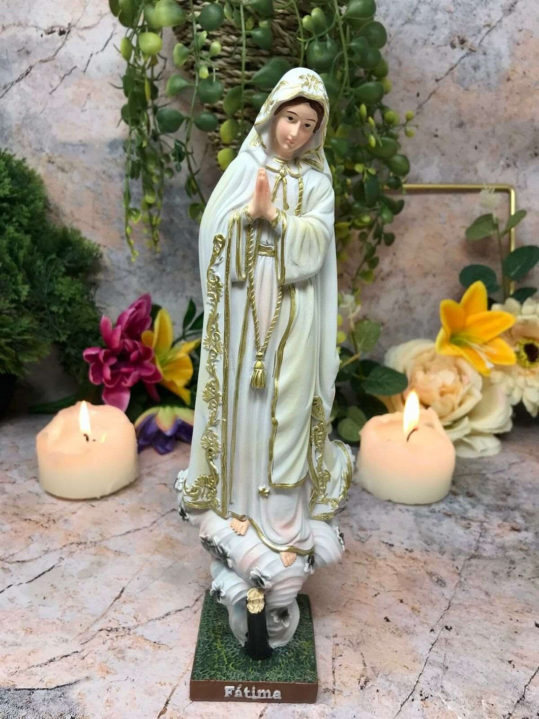 Blessed Virgin Mary Our Lady of Fatima Statue Ornament Figurine Figure Sculpture