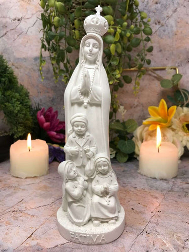 Blessed Virgin Mary Our Lady of Fatima with Children Statue Ornament Figurine-OsirisTradingUK