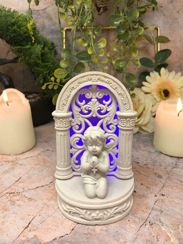 Beautiful Angel Baby Cherub Praying with LED Light Ornament Cherubs-Home, Furniture & DIY:Home Décor:Sculptures & Figurines-OsirisTradingUK