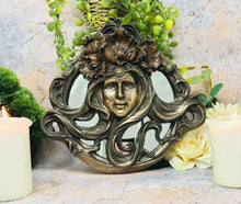 Load image into Gallery viewer, Art Nouveau Stunning Bronze Effect Display Lady Mirror
