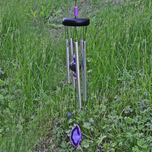 Amethyst Wind Chime Hanging Decor Metal Suncatcher Mobile 20" Garden Ornament