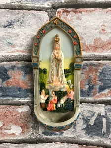 Blessed Virgin Mary Our Lady of Fatima Water Font Wall Plaque Statue Ornament-OsirisTradingUK