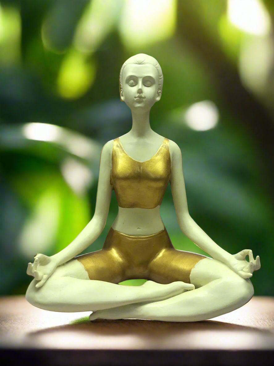 Novelty Art Yoga Pose Sculpture Figurine Statue Ornament Meditation Siddhasana-OsirisTradingUK