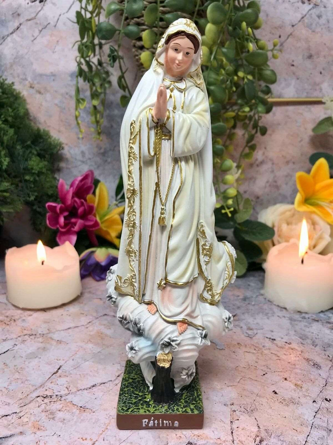 Blessed Virgin Mary Our Lady of Fatima Statue Figure Ornament Figurine Chapel-OsirisTradingUK