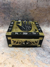 Load image into Gallery viewer, Black Palmistry Hand Trinket Box Palm Reading Home Decor Spiritual Faith-OsirisTradingUK
