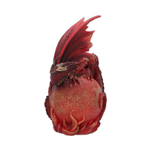 Load image into Gallery viewer, Gothic Fiery Crimson Mars Dragon Fantasy Statue Martian globe Mythical Decor
