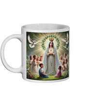 Load image into Gallery viewer, Inspirational Virgin Mary Mug | 11 oz Ceramic Religious Art | Catholic Gift Featuring Our Lady Mary with Children | Perfect Faith and Devotion Gift-OsirisTradingUK
