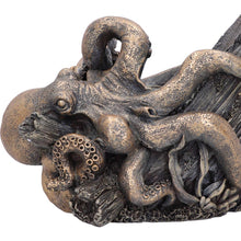 Load image into Gallery viewer, Gothic Kraken Wine Holder Bronze Octopus Tentacle Home Bar Nautical Pirate Decor
