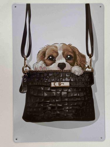 Hilarious Dog in a Bag Metal Sign - A Whimsical Touch for Any Dog Lover's Decor House Warming Gift-OsirisTradingUK