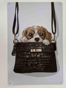 Hilarious Dog in a Bag Metal Sign - A Whimsical Touch for Any Dog Lover&#39;s Decor House Warming Gift-OsirisTradingUK
