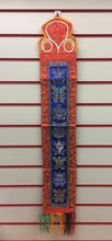Load image into Gallery viewer, Tibetan Eight Auspicious Symbols Banner, Silk Brocade Wall Hanging, Authentic Buddhist Decor, Handcrafted Meditation Art, 15x71cm-OsirisTradingUK
