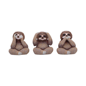 Three Wise Sloths Figurines See No, Hear No, Speak No Evil Nature Statues Decor