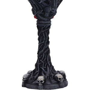 Dark Gothic Baphomet Goblet  Occult Chalice Wine Vasal with Pentagram & Skulls