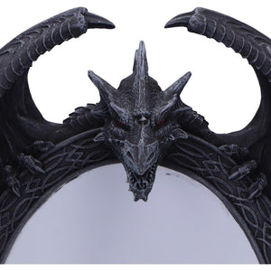 Gothic Dragon Mirror Fantasy Home Decor Figurine Halloween Spooky Free Standing Gift