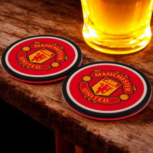 Load image into Gallery viewer, Official Manchester United FC Coasters – Pack of 2 Durable Silicone Fan Gift
