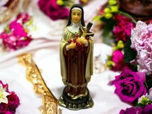 Load image into Gallery viewer, Saint Theresa Statue with Roses - 12.5cm Handcrafted Resin Religious Figurine, Spiritual Christian Decor, Inspirational Saint Figure

