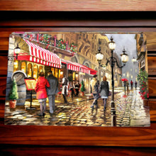 Load image into Gallery viewer, Macneil Studios EVENING CAFE Ceramic Wall Art Tile 30x20cm | Cityscape Painting Decor
