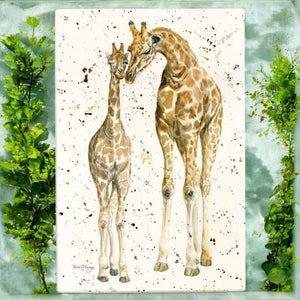 Decorative "A Mother's Love" Ceramic Wall Art Tile by Bree Merryn | Giraffe Animal Print | Ready to Hang | 30x20 cm | Unique Gift | Handcrafted and Boxed