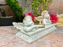 Load image into Gallery viewer, Angelic Cherubs Resin Candle Holder, Elegant Twin Cherub Tealight Stand, Indoor Decorative Angel Figurine, Heavenly Inspired Home Accent-OsirisTradingUK
