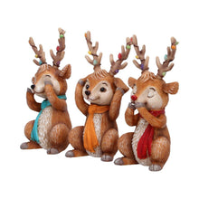 Charger l'image dans la galerie, Christmas Reindeer Ornaments Set 3 See Hear Speak No Evil Festive Figures Gifts
