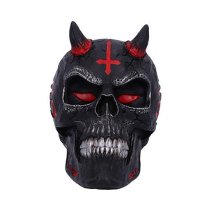 James Ryman Infernal Skull Figurine 20cm | Gothic Red & Black Devil Skull Ornament