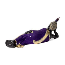 Laden Sie das Bild in den Galerie-Viewer, Reclining Thai Buddha Figurine | Black &amp; Purple Zen Statue | 40cm Resin Home Decor
