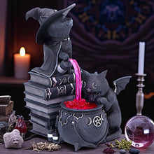Load image into Gallery viewer, Gothic Curious Cauldron Figurine Cult Cuties Cats Brewing Magic Occult Ornament
