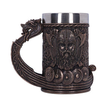 Load image into Gallery viewer, Bronze Viking Tankard Dragon Boat Norse Nordic Valhalla Mug Collectable Art Decor
