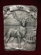 Load image into Gallery viewer, Yule Stag Silver Coloured Wall Plaque Pagan Wiccan Sculpture Ornament-OsirisTradingUK
