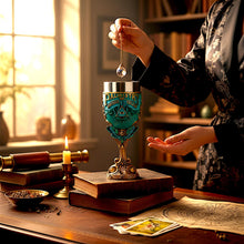 Load image into Gallery viewer, All Seeing Eye Palmistry Chalice Fortune Teller Gothic Altar Goblet Occult  Decor
