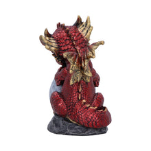Load image into Gallery viewer, Fantasy Red Baby Dragon and Crystal Egg Figurine Mythical Creature Sculpture

