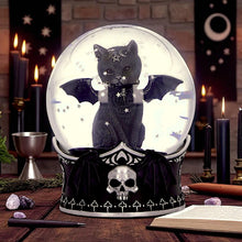 Load image into Gallery viewer, Gothic Malpuss Snow Globe Cult Cuties Winged Cat Figurine Witchy Occult Decor
