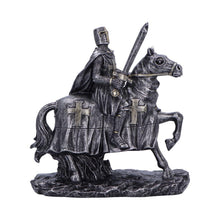 Load image into Gallery viewer, Medieval Templar Knight Horseback Figurine Gothic Crusader Historical Ornament
