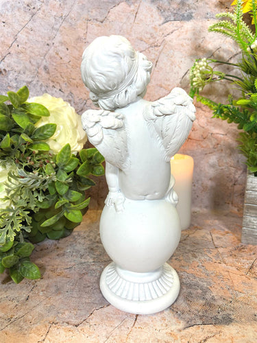 Guardian Angel Cherub Resin Ornament | Angelic Home Decor, Symbol of Protection and Love | 23 cm x 9 cm-OsirisTradingUK