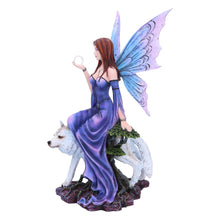 Load image into Gallery viewer, Mystical Fairy Figurine with Wolf Mythical Fantasy Sculpture Home Decor Ornament
