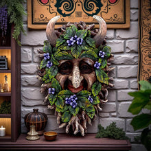 Load image into Gallery viewer, Mystical Tree Spirit Plaque Nature Woodland Horned Tree Spirit Pagan Wall Art
