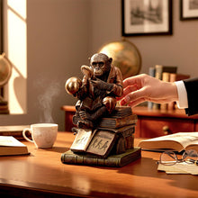 Load image into Gallery viewer, Evolution Theory Chimp Ornament Darwin Scholar Statue Bronze Scientific Display
