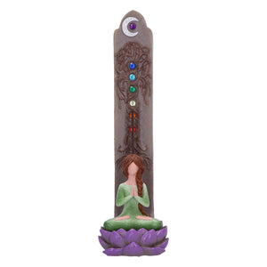 Chakra Lotus Meditation Incense Burner Yoga Spiritual aromatherapy Ornament
