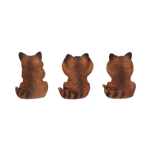 Three Wise Fox Figurines Set Hear See Speak No Evil statue Wisdom Ornaments