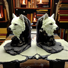 Load image into Gallery viewer, Majestic Wolf Bust Bookends Wildlife Ornament Animal Lovers Gift Rustic Display
