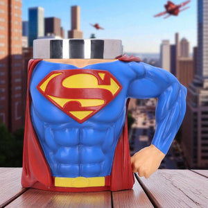 Official Superman Tankard DC Comics Mug Hero Chest Drinkware with Cape Gift