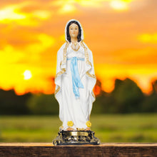 Load image into Gallery viewer, Beautifully Crafted Our Lady of Lourdes 20cm Resin Figurine Statue Religious Decor, Catholic Devotion, Blessed Virgin Mary Collectible
