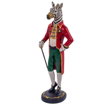 Load image into Gallery viewer, Dapper Gentry Zebra Figure Elegant  Animal Statue Gentleman Ornament Art
