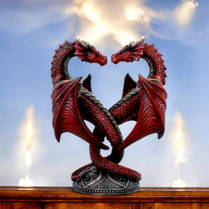 Romantic Gothic Candle Holder by Anne Stokes | Hand-Painted Dragon Design | 23cm Resin Statue