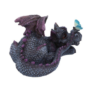 Whimsical Resin Dragon Collectible with Butterfly – Handcrafted 19cm Fantasy Decor